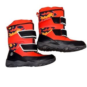 Lands End Kids Snow Boots 3 Orange Black